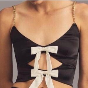 Anthropologie Bow Cutout Top